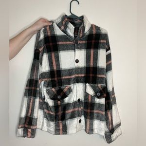 Fuzzy plaid shirt